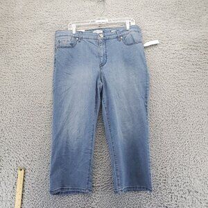 Nine West Jeans Womens Size 14 Blue Chrystie Capri Denim Cropped Pants *NWT*